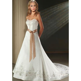 Church Asymmetrical Strapless Chic & Modern Satin Sleeveless Lace-up Ivory Wedding Dress