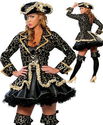 Deluxe Sexy Lingerie High-durable Acrylic Spandex Pirate Costumes