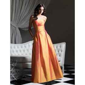 Orange With Zipper Halter & Satin Ankle-Length Wedding Dresses