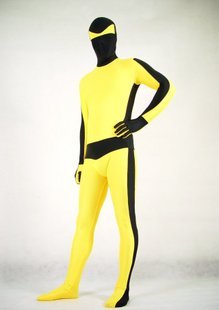 Yellow Black Matching Men Lycra Costumes Zentai E02431 Clothing Catsuits