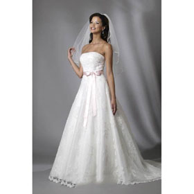 Floor-length Dropped Appliques Off-the-shoulder Ribbons Court Train Wedding Dresses