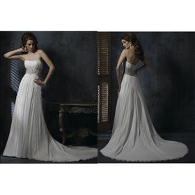 Satin & Halter Floor-length Polyester / Cotton Cathedral Train Wedding Dresses