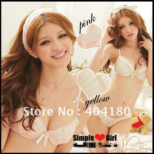 Snow Spinning Bud Silk Princess Water Jade Dot Lovely Bra Underwear Suit