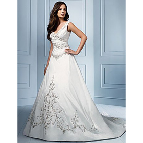 Trumpet Mermaid Embroidery Straps Beach Wedding Dresses