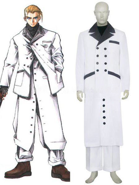 Rufus Shinra Cosplay Men's Character Lifelike White Fantasy Costumes