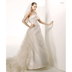 Spaghetti Strap Chiffon & Satin Floor-length Beach Wedding Dresses
