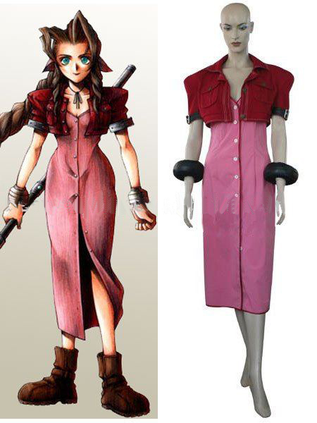 Kingdom Hearts Aerith Cosplay Ture to Life Fantasy Costumes