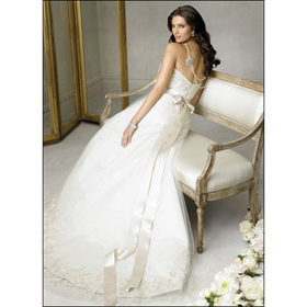 White With Ivory Ribbons Sleeveless Beach Wedding Dresses