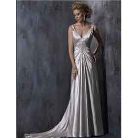 Sexy V Neck Dress Strapless A-line Sleeveless Brush Train Applique Spaghetti Wedding Dresses