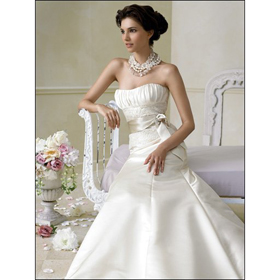 Strapless & Embroidery Sleeveless With Ribbons Beach Wedding Dresses