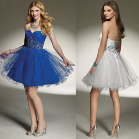 Sleeveless Off-the-shoulder Gorgeous Sweetheart Tulle Satin Organza Beaded Homecoming Dress