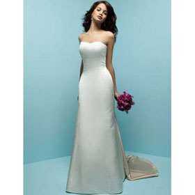 Floor-Length Strapless Embroider Ivory Elastic Silk-like Satin Luxury Wedding Dresses