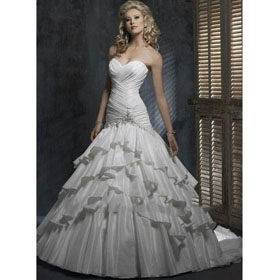 Free Shipping Stylish Sweetheart Beaded Lace-up Bridal Dress/wedding Gown/evening Gown/bridesmaid Dress/wedding Accessory/veil