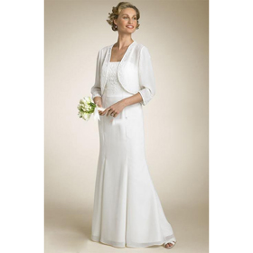 Satin Column Sheath Strapless Floor-Length Wedding Dresses