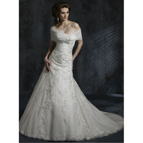 OL-0072 Freeshipping Gorgeous Bridal Watteau Train Wedding Dresses