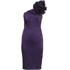 Purple One Shoulder Knee-length Evening Dresses