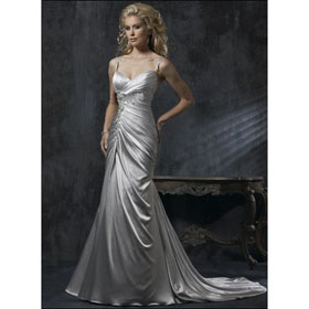 OL-0163 Freeshipping Gorgeous Bridal Watteau Train Wedding Dresses
