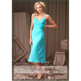 Satin Ruffles Sheath / Column Spaghetti Straps Wedding Dresses