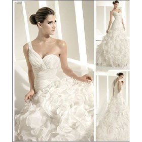 2011 New Arrival Free Shipping Bridal One-shoulder Trumpet /Mermaid Wedding Dresses