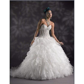 Strapless Sleeveless Organza Chic & Modern Wedding Dresses