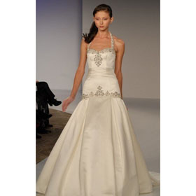 Mermaid Bridal Design Floor Length Beaded White Color Celebrity Dress