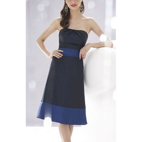 A-line Tea-Length Strapless Halter Satin Chic & Modern Homecoming Dresses