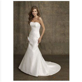 Free Shipping Strapless A-line Wedding Dresses,evening Wedding Dress,bridal Wedding Gown
