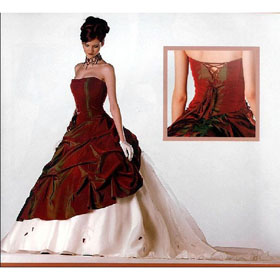 Custom-made Red Europe Style Wedding Gown