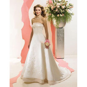 Trumpet Lace Up Strapless Floor-Length Wedding Dresses
