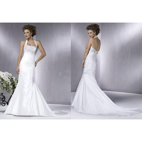 WG-0821 Free Shipping A-Line Gorgeous Bridal Watteau Train Wedding Dresses