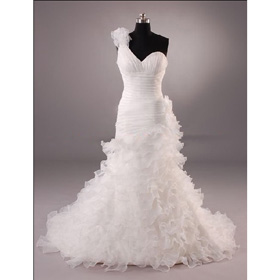 2011 Year New Style One-shoulder Mermaid Wedding Dress