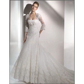 New Bride Watteau Train Wedding Dresses