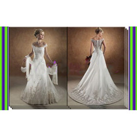 Top Organza Embroidery Off-the-shoulder Zipper Wedding Dresses