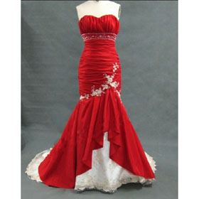 RW004 Stain Lace Sweetheart Evening Bridal Wedding Dress