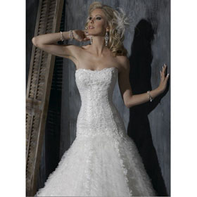 OL-0038 Freeshipping Gorgeous Bridal Watteau Train Wedding Dresses