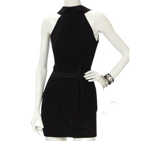 Black With Ribbons Sleeveless Homecoming Dresses
