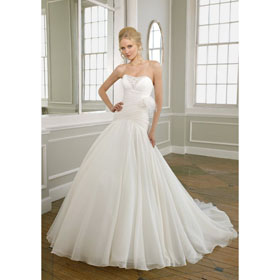 New Style White Mermaid Chiffon Strapless Neckline Embroidery And Feather Wedding Dresses Bridal Gown AM-6