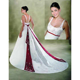 Freeshipping Gorgeous Bridal Watteau Train Wedding Dresses