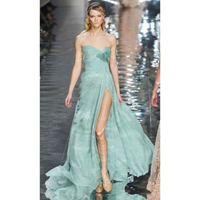Chiffon & Tulle Light Blue Floor-length Evening Dresses