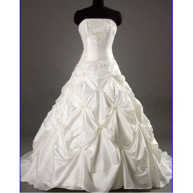 Taffeta Court Train Wedding Dresses Off-the-shoulder Bridal Gown