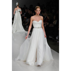 Tea-Length A-Line Sweetheart Neckline Sleeveless Sequins Empire Wedding Dresses