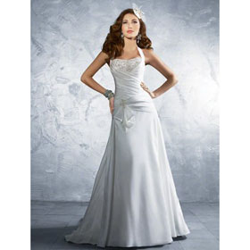 Custom Made 2011 Popular New Arrival Beautiful Organza Sleeveless Free Shipping Wedding Dress