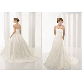 Off-the-shoulder Gorgeous Floor-Length Organza Embroidered Sleeveless Column Wedding Dresses