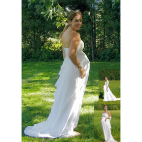 A-Line Strapless Maternity Floor-Length Wedding Dresses
