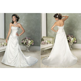 WD-0746 Free Shipping A-Line Gorgeous Bridal Watteau Train Wedding Dresses