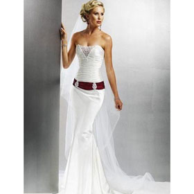 Custom Made Noble Free Shipping Mermaid Satin Strapless Sleeveless Wedding Dresses For Bride