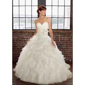 Discount ! FREE Shipping ! Best Selling 2010 Glamorous Ball Gown Sweetheart Organza Designer Lazaro Bridal Wedding Dress