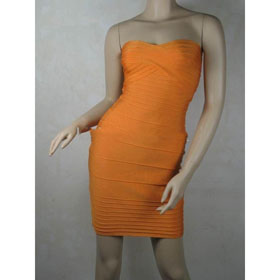 Yellow Cocktail Strapless Bandage Design Mini Short Celebrity Dresses