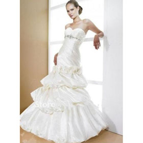 Trumpet Floor-length Sleeveless Zipper Cascading Ruffle Luxury Wedding Dresses