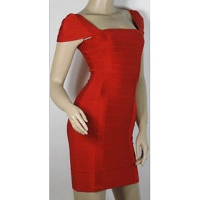 Tight-Fitting Bandage Shoulder Elegant Red Evening Dress